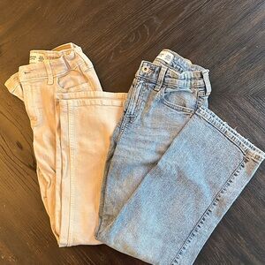 2 pair Abercrombie Kids High Rise Wide Leg Jeans (Size 11/12 Regular)